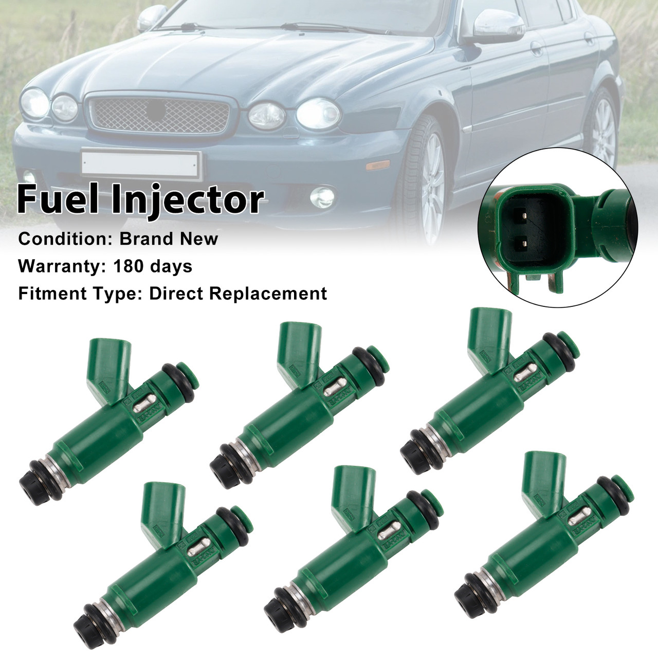 2002-2008 Jaguar X-Type 3.0L 6*Fuel Injector 195500-4011 Generic