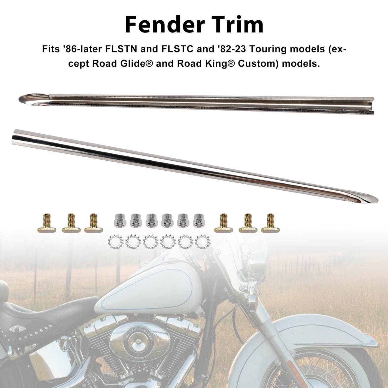 Front Fender Spears Trim Fit For Touring Road King 1982-23 Softail 86-17