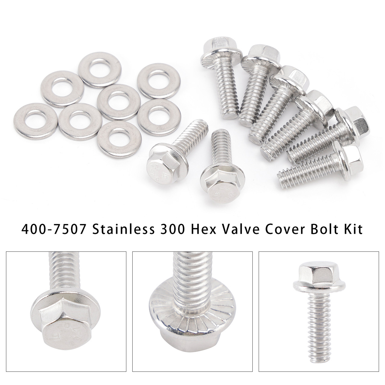 400-7507 Stainless 300 Hex Valve Cover Bolt Kit