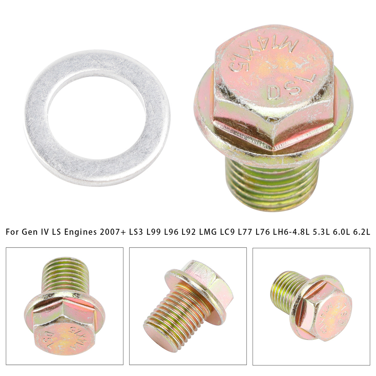 Oil Pan Oil Pressure Relief Valve Plug Bypass For Gen IV LS Engines 2007+ LS3 L99 L96 L92 LMG LC9 L77 L76 LH6-4.8L 5.3L 6.0L 6.2L