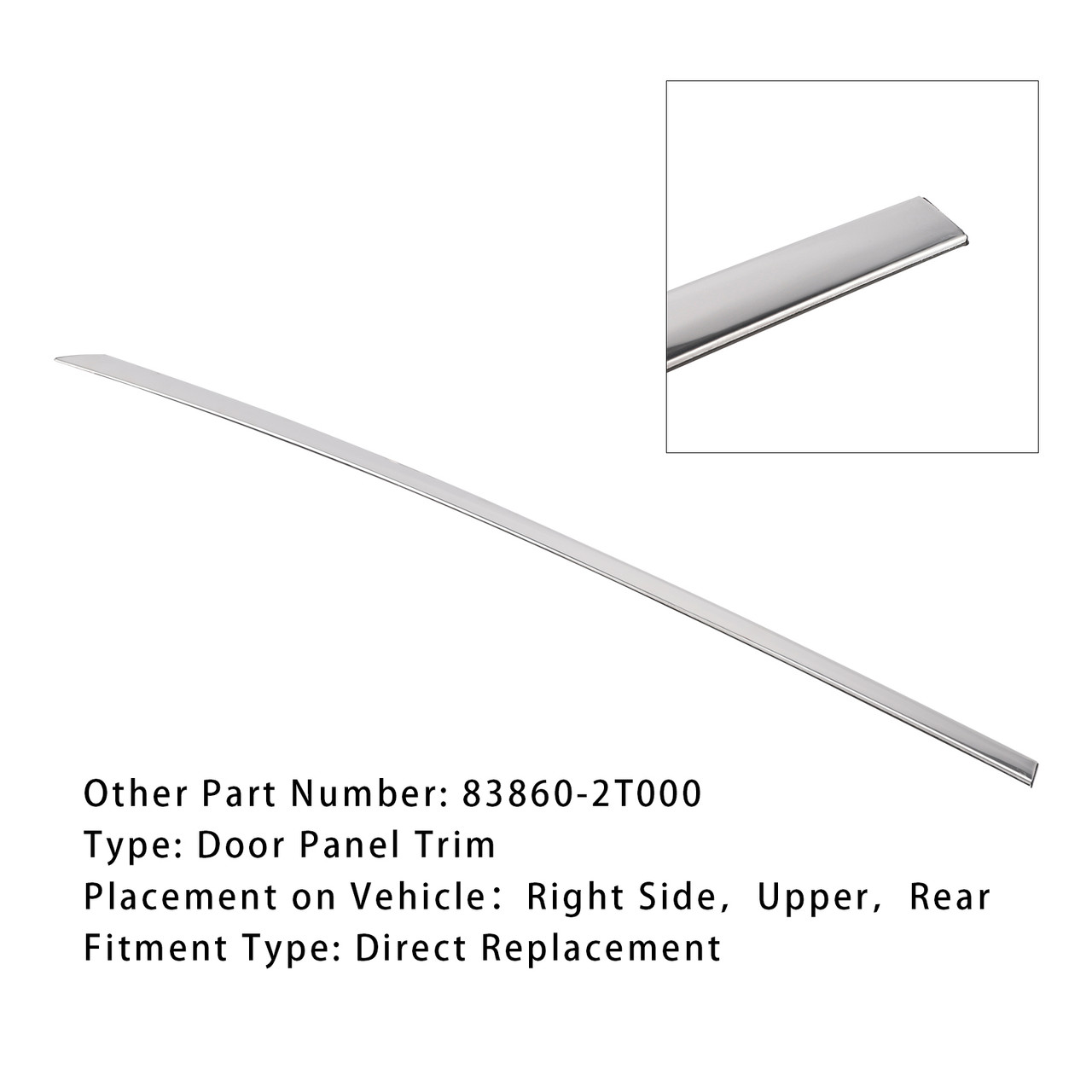 2011-2015 Kia Optima Right Side Upper Rear Door Panel Trim Molding