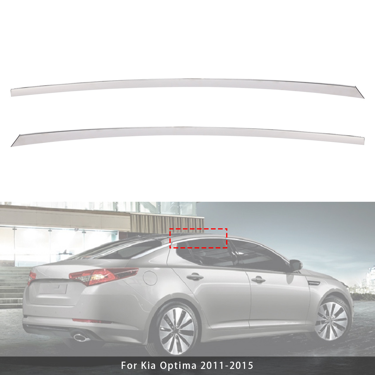 2011-2015 Pair() Upper Rear Door Panel Trim Left+Right Side Upper Rear Door Panel Trim Molding Chrome 838502T000 838602T000 Generic