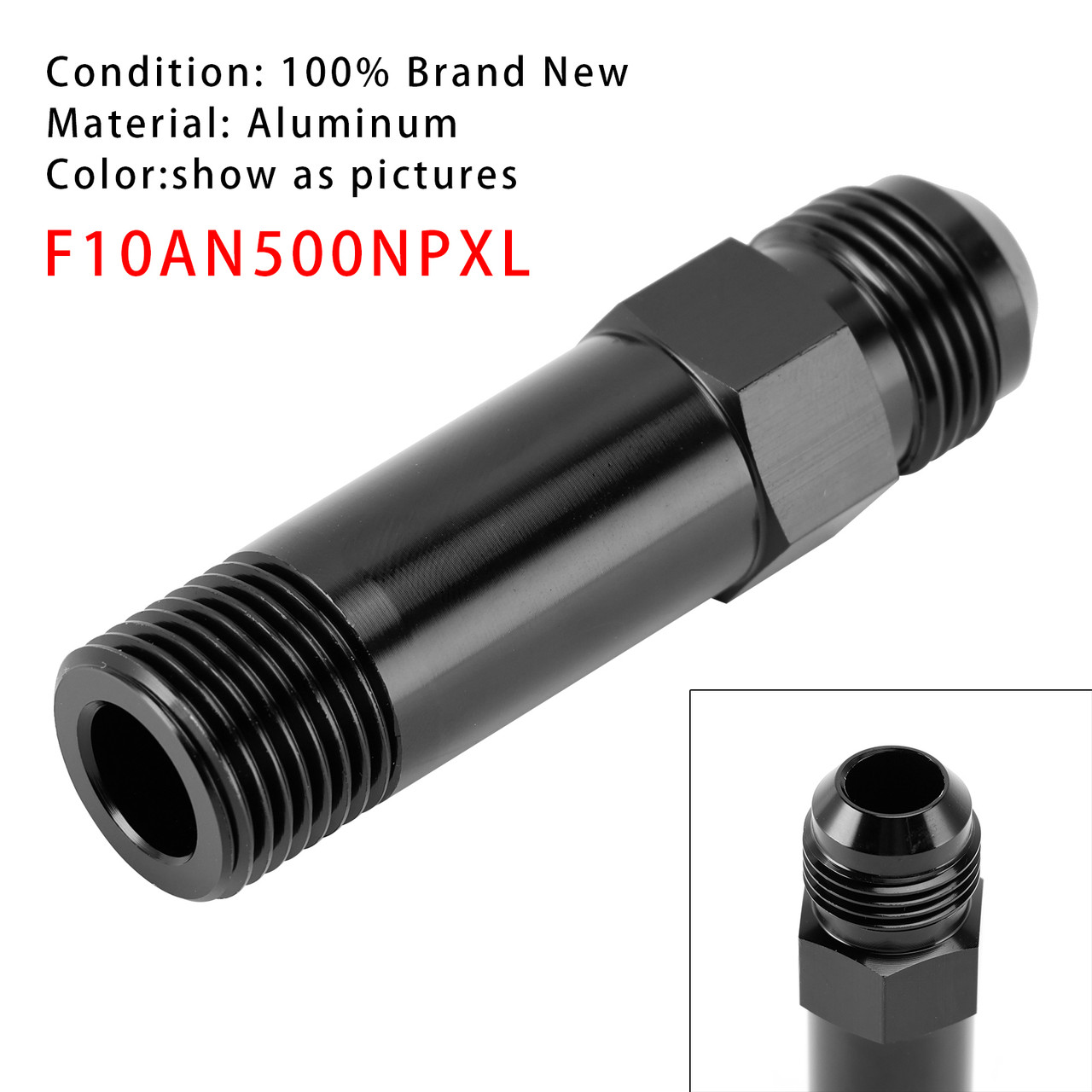 Straight -10AN Flare Male to 1/2" NPT Taper Pipe Turbo Drain Adapter Fitting F10AN500NPXL