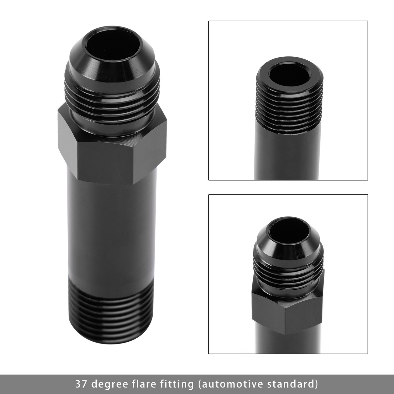 Straight -10AN Flare Male to 1/2" NPT Taper Pipe Turbo Drain Adapter Fitting F10AN500NPXL