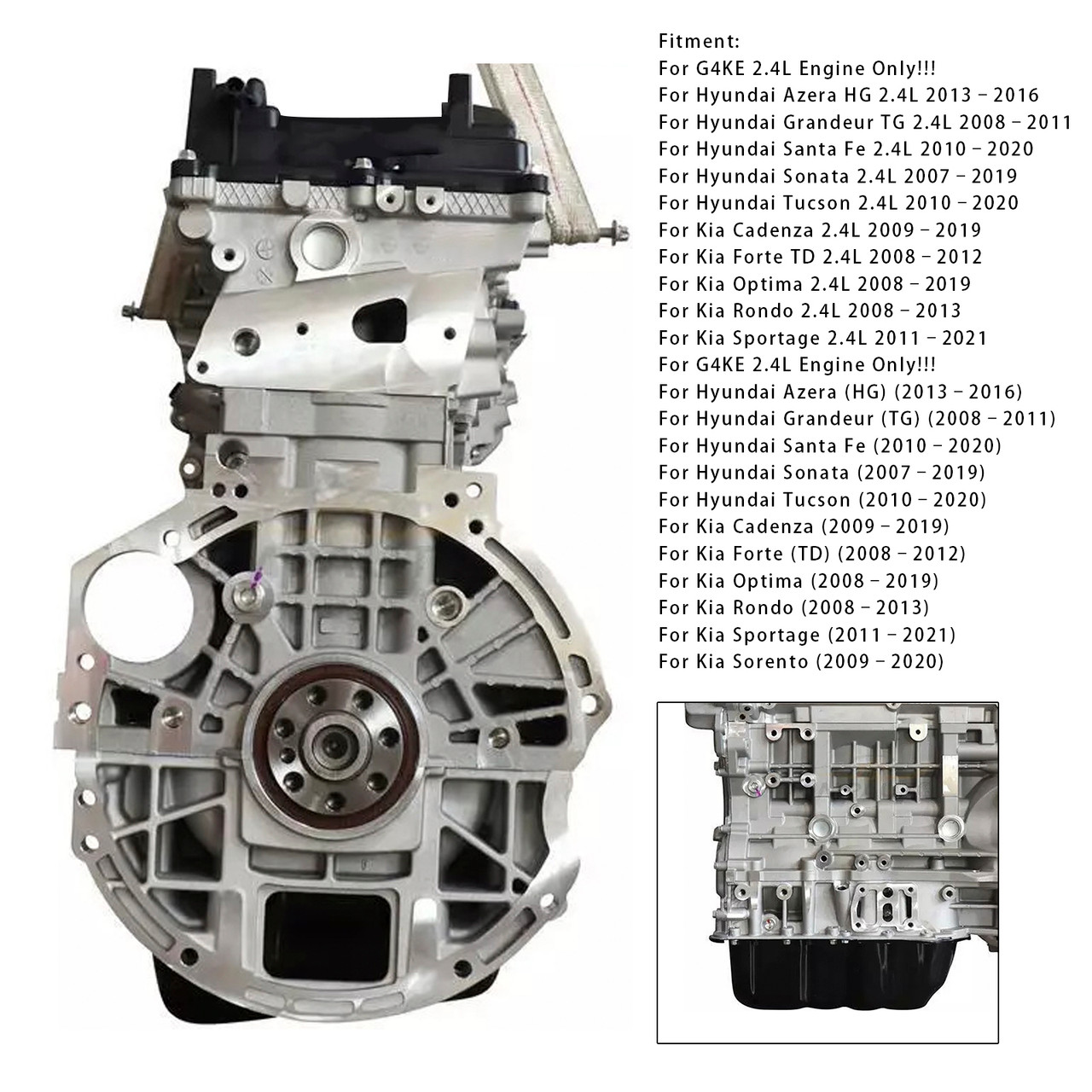 2008–2011 Hyundai Grandeur (TG) G4KE 2.4L Engine Assembly Generic