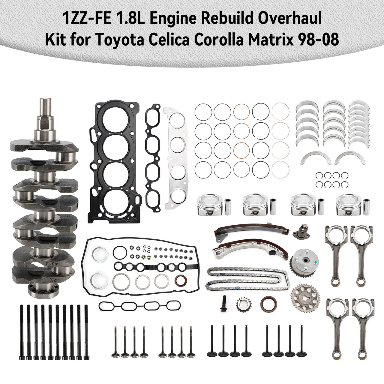 2000-2005 TOYOTA MR2 SPYDER 1.8L 1ZZ-FE 1.8L Engine Rebuild Overhaul Kit Generic