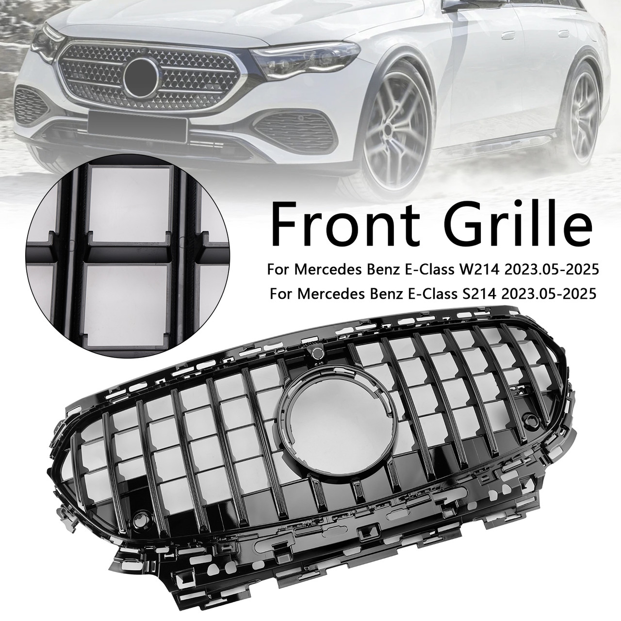 2023-2025 Mercedes Benz E-Class W214 S214 X214 Front Grille Black Generic