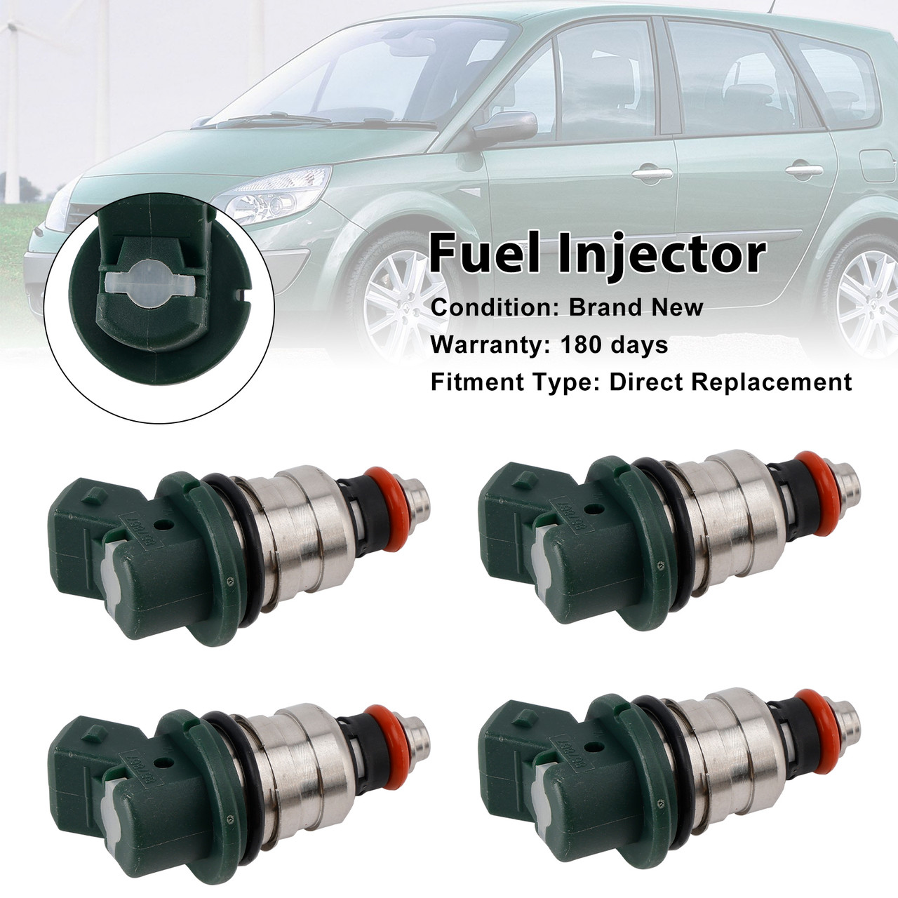 4PCS Fuel Injector 7700867867 Fit Renault Laguna Espace Megane Scenic 2.0L