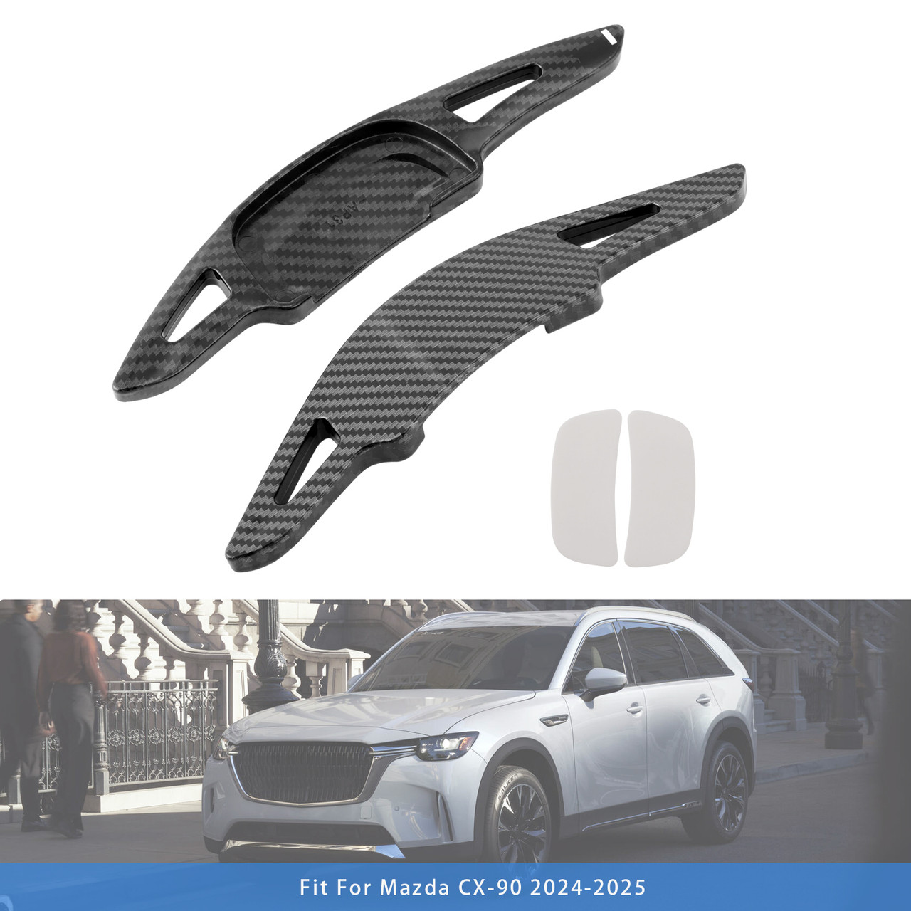 2019-2024 Mazda CX-30 Carbon Look Steering Wheel Paddle Shifter Extension Carbon Fiber Black Look Generic 2019-2024 Mazda CX-30 Carbon Look Steering Wheel Paddle Shifter Extension Carbon Fiber Black Look Generic