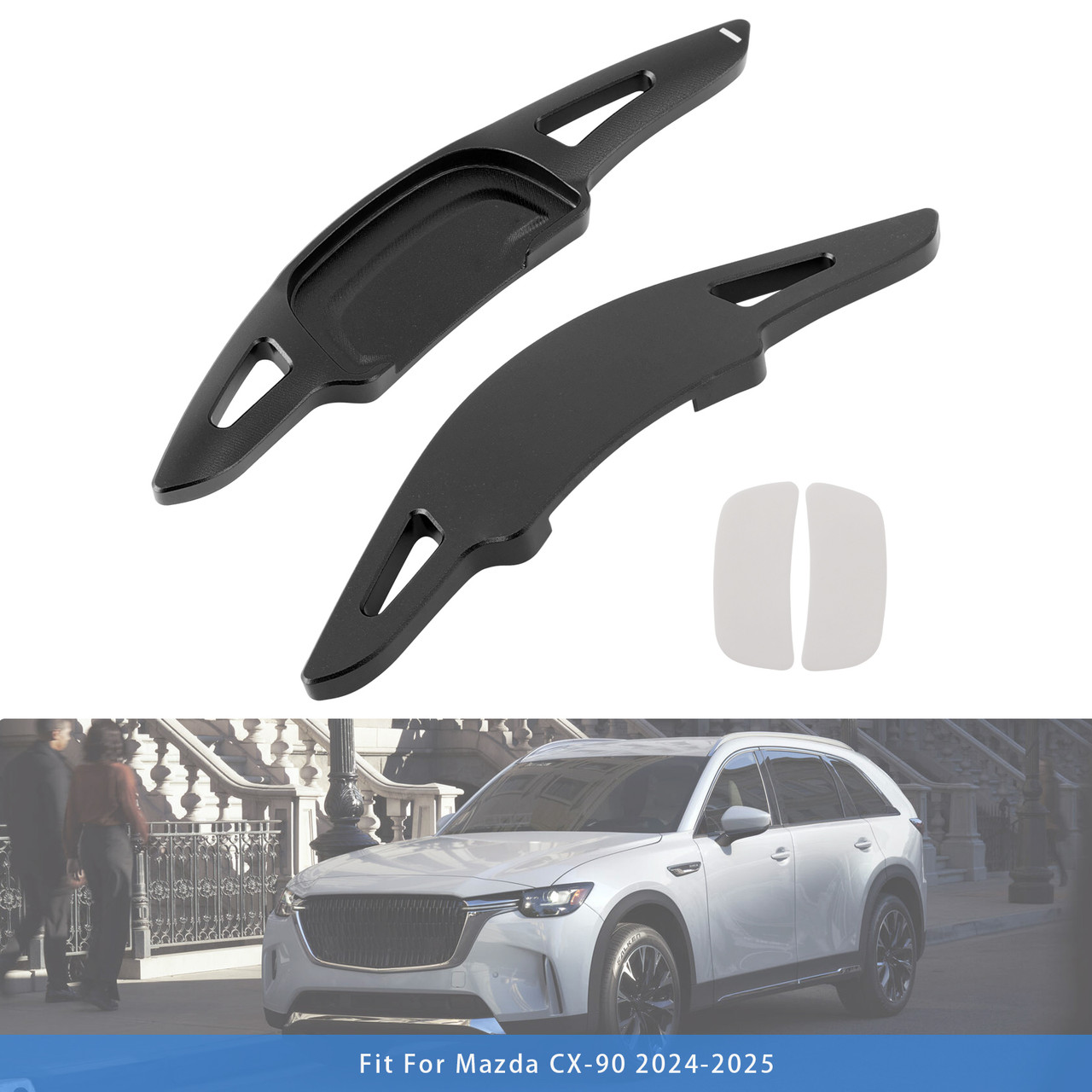 2019-2024 Mazda 3 Carbon Look Steering Wheel Paddle Shifter Extension Aluminium Black Generic 2019-2024 Mazda 3 Carbon Look Steering Wheel Paddle Shifter Extension Aluminium Black Generic