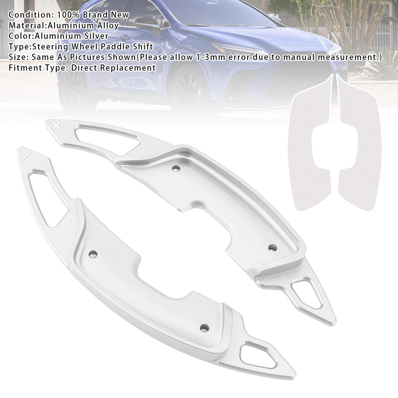 2022-2023 Lexus NX Steering Wheel Paddle Shifter Extension Aluminium Silver Generic 2022-2023 Lexus NX Steering Wheel Paddle Shifter Extension Aluminium Silver Generic