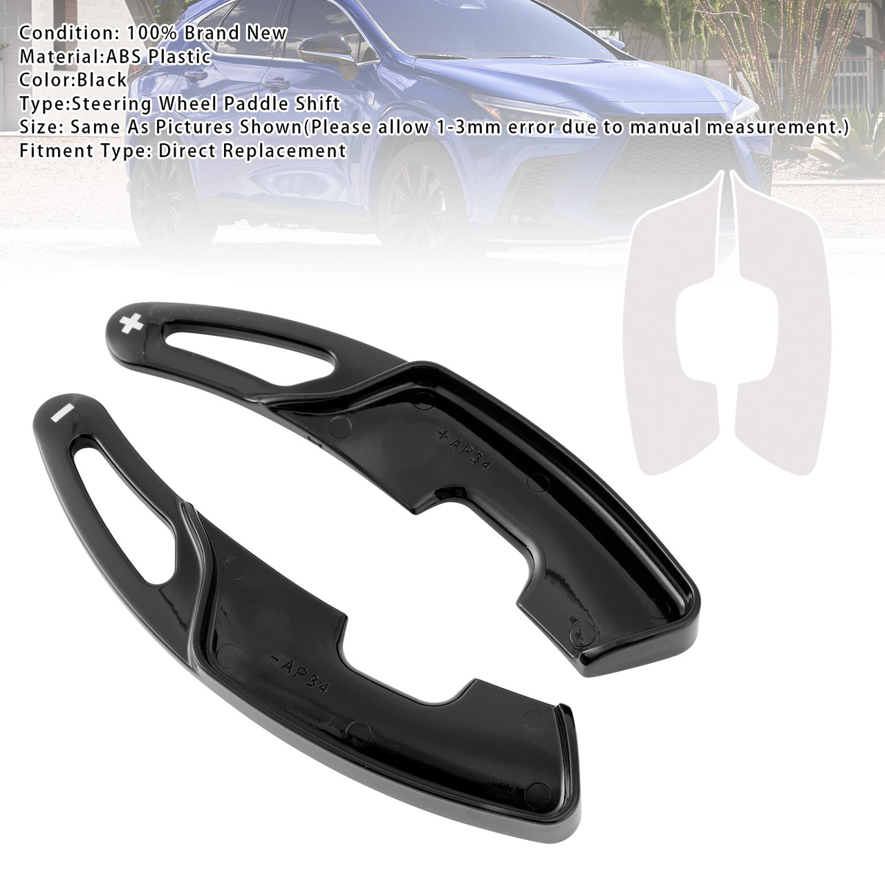 2018-2024 Lexus RX NX UX ES LS LM Steering Wheel Paddle Shifter Extension Black Generic 2018-2024 Lexus RX NX UX ES LS LM Steering Wheel Paddle Shifter Extension Black Generic