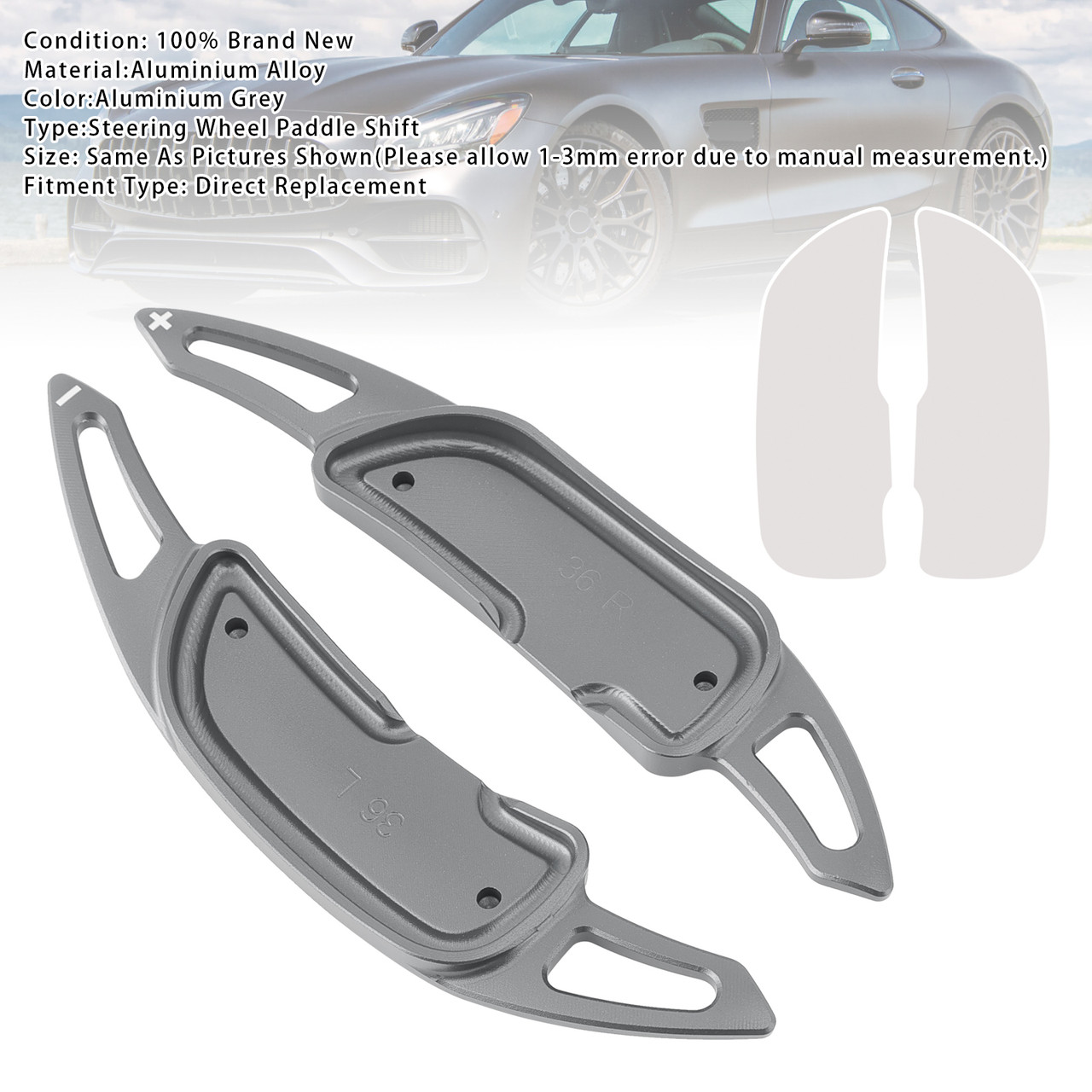 2015-2023 Mercedes Benz AMG Steering Wheel Paddle Shifter Extension Aluminium Grey Generic 2015-2023 Mercedes Benz AMG Steering Wheel Paddle Shifter Extension Aluminium Grey Generic