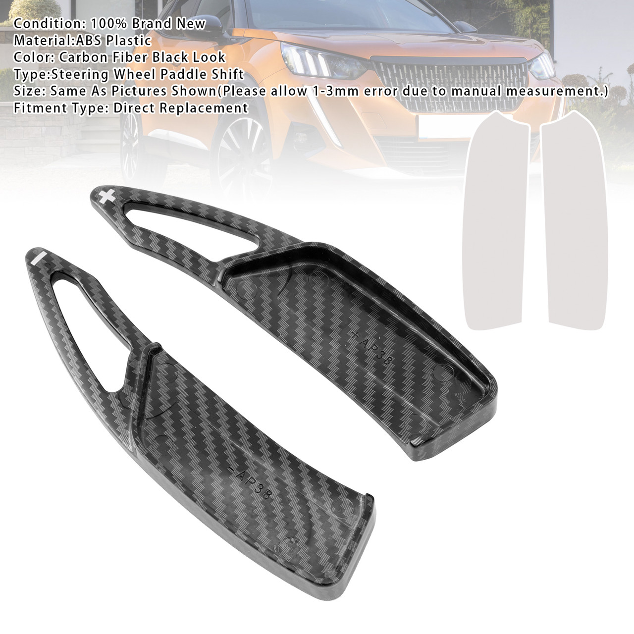 2021-2022 Peugeot 508L HPEV Steering Wheel Paddle Shifter Extension Carbon Fiber Black Look Generic 2021-2022 Peugeot 508L HPEV Steering Wheel Paddle Shifter Extension Carbon Fiber Black Look Generic