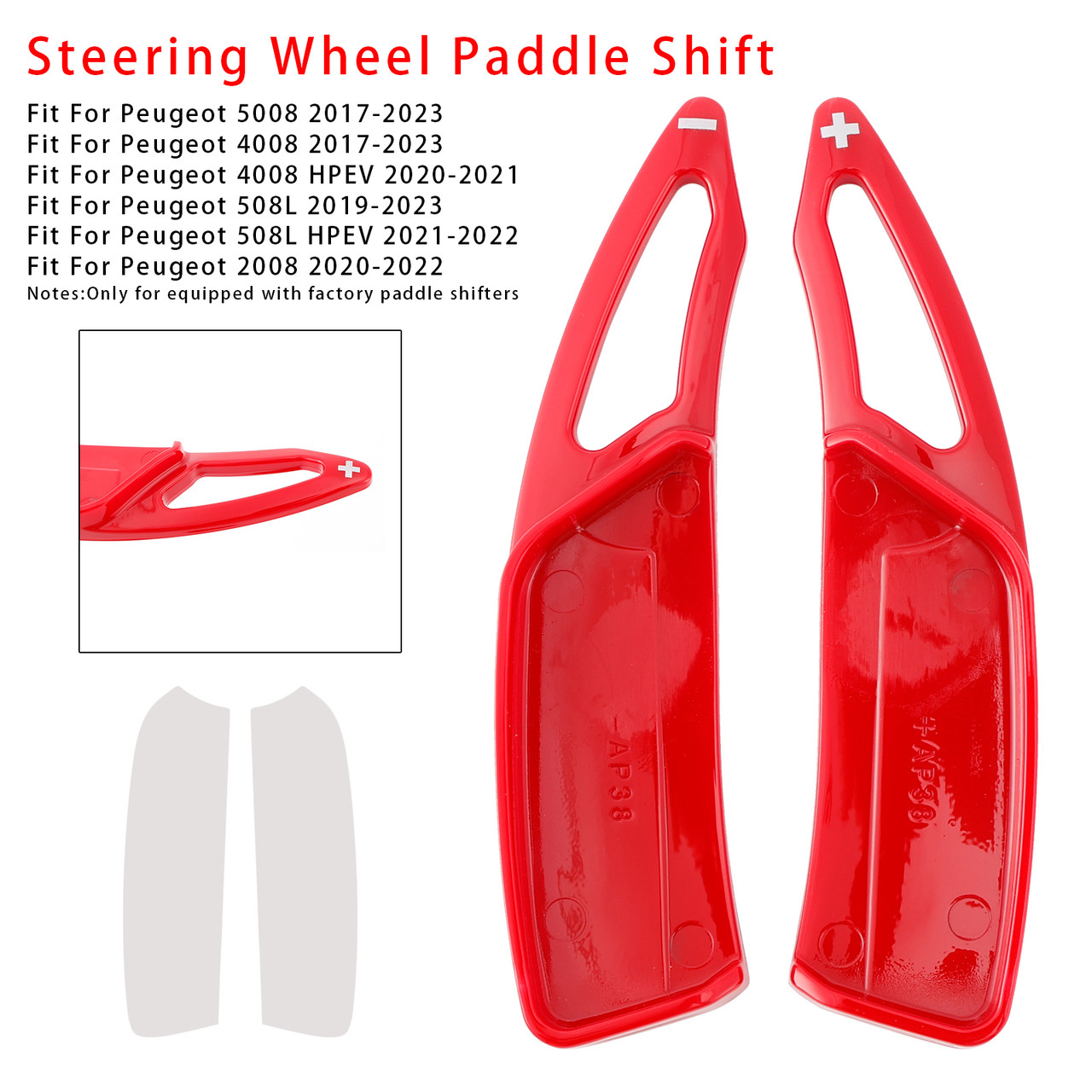 2020-2022 Peugeot 2008 Steering Wheel Paddle Shifter Extension Red Generic 2020-2022 Peugeot 2008 Steering Wheel Paddle Shifter Extension Red Generic