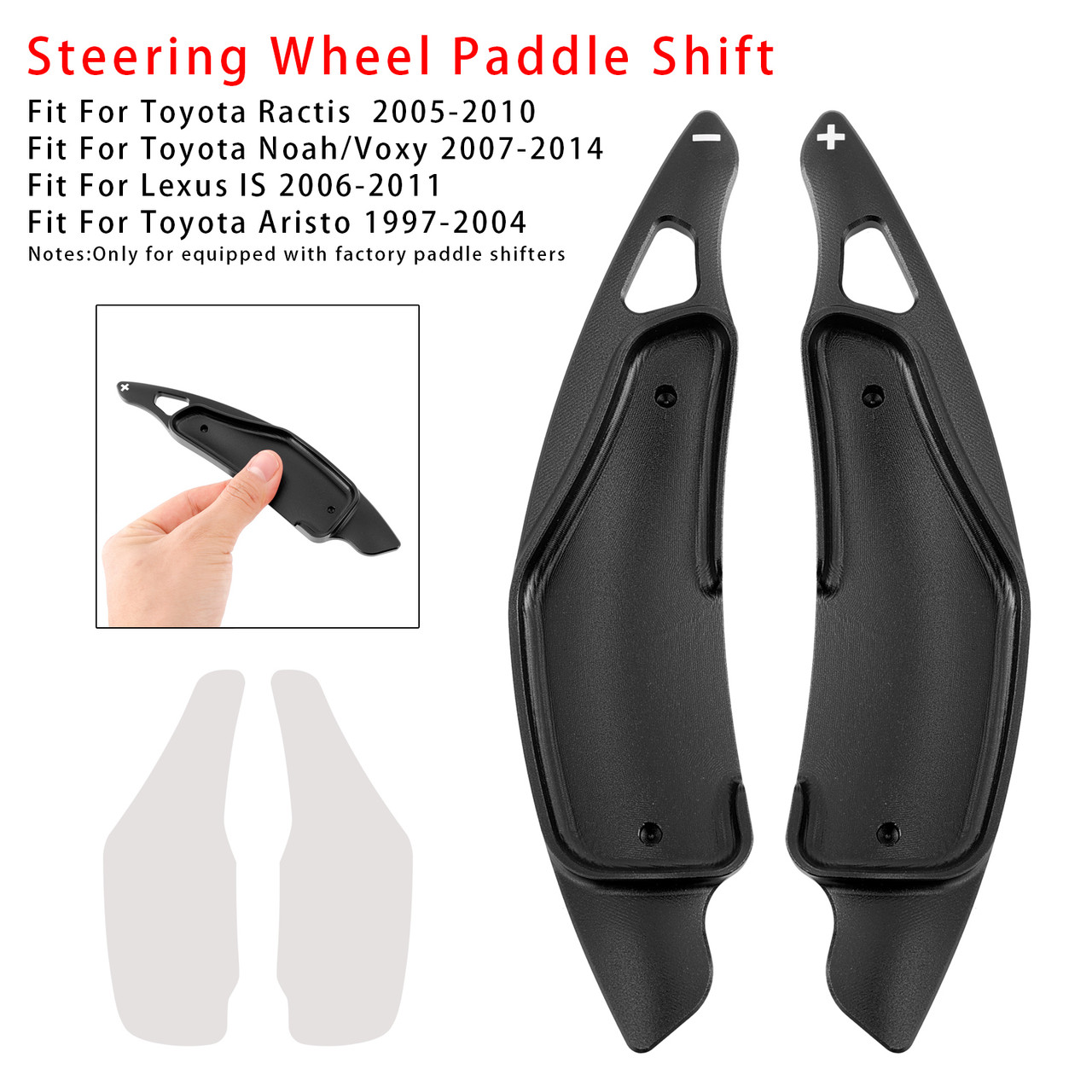 2005-2010 Toyota Ractis Steering Wheel Paddle Shifter Extension Aluminium Black Generic 2005-2010 Toyota Ractis Steering Wheel Paddle Shifter Extension Aluminium Black Generic