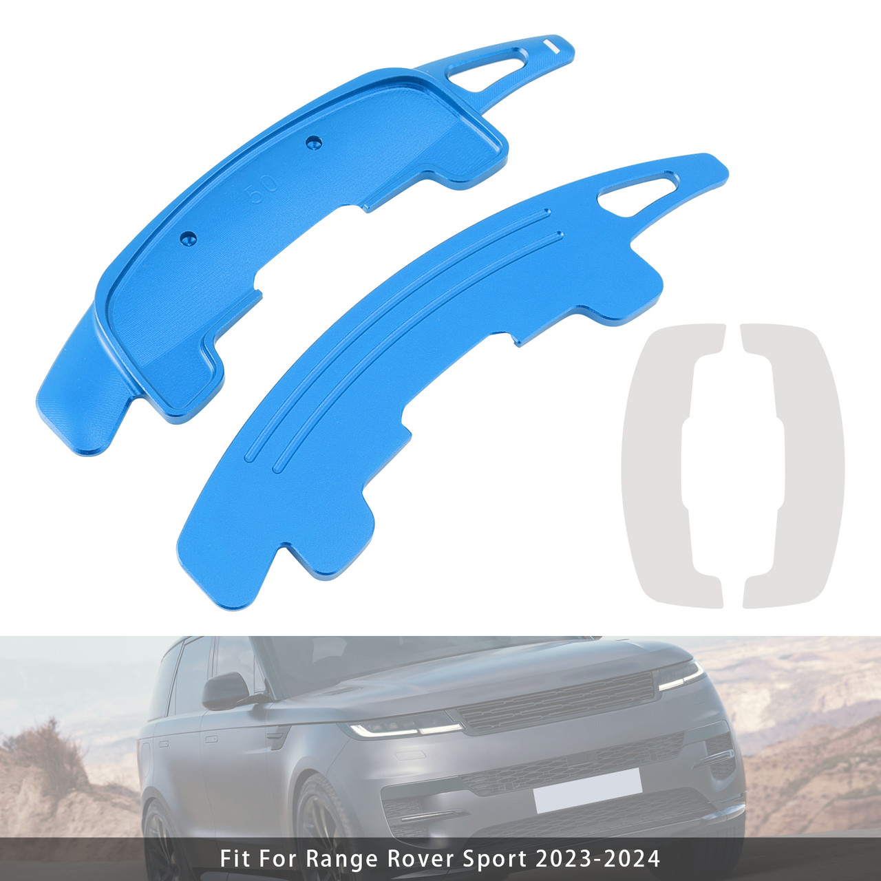 2021-2024 Range Rover Velar Steering Wheel Paddle Shifter Extension Aluminium Blue Generic 2021-2024 Range Rover Velar Steering Wheel Paddle Shifter Extension Aluminium Blue Generic