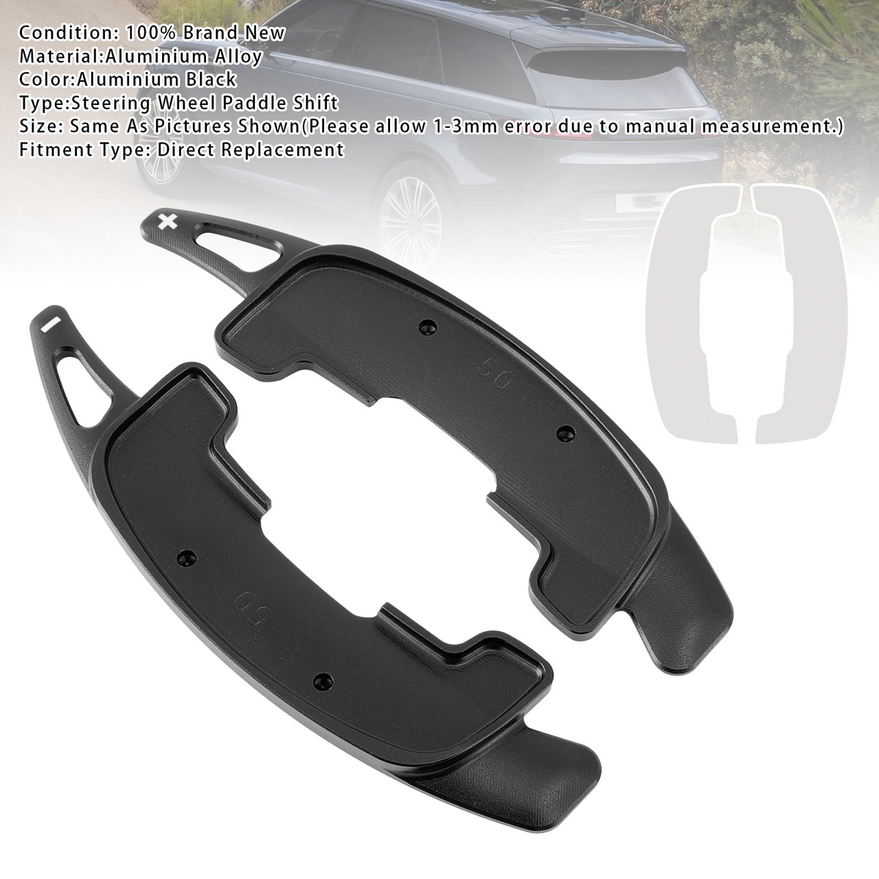 2021-2023 Jaguar XFL Steering Wheel Paddle Shifter Extension Aluminium Black Generic 2021-2023 Jaguar XFL Steering Wheel Paddle Shifter Extension Aluminium Black Generic