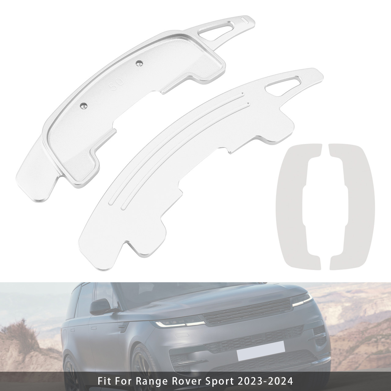 2021-2024 Range Rover Discovery Steering Wheel Paddle Shifter Extension Aluminium Silver Generic 2021-2024 Range Rover Discovery Steering Wheel Paddle Shifter Extension Aluminium Silver Generic