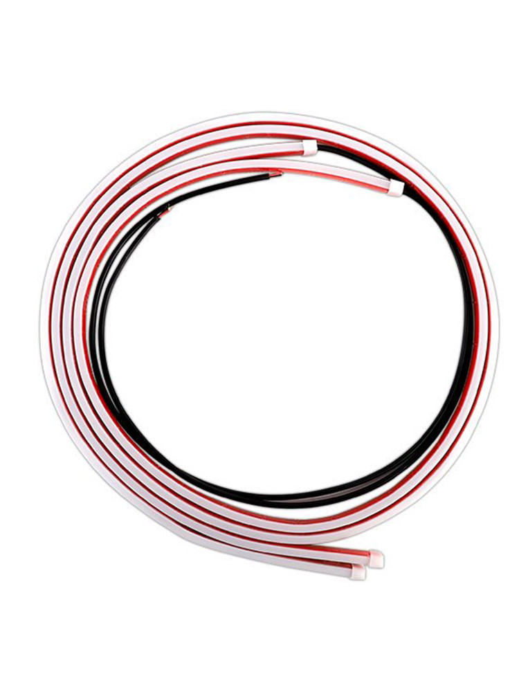 Car Door Decoration Light Strips Warning Flashing Red White Lamp 1.2m