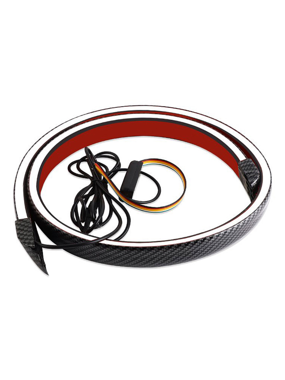 Car Tail Streamer Lamp Carbon Fiber LED Light Rear Wing Spoiler Lip Brake Trunk Multicolour 1.3M