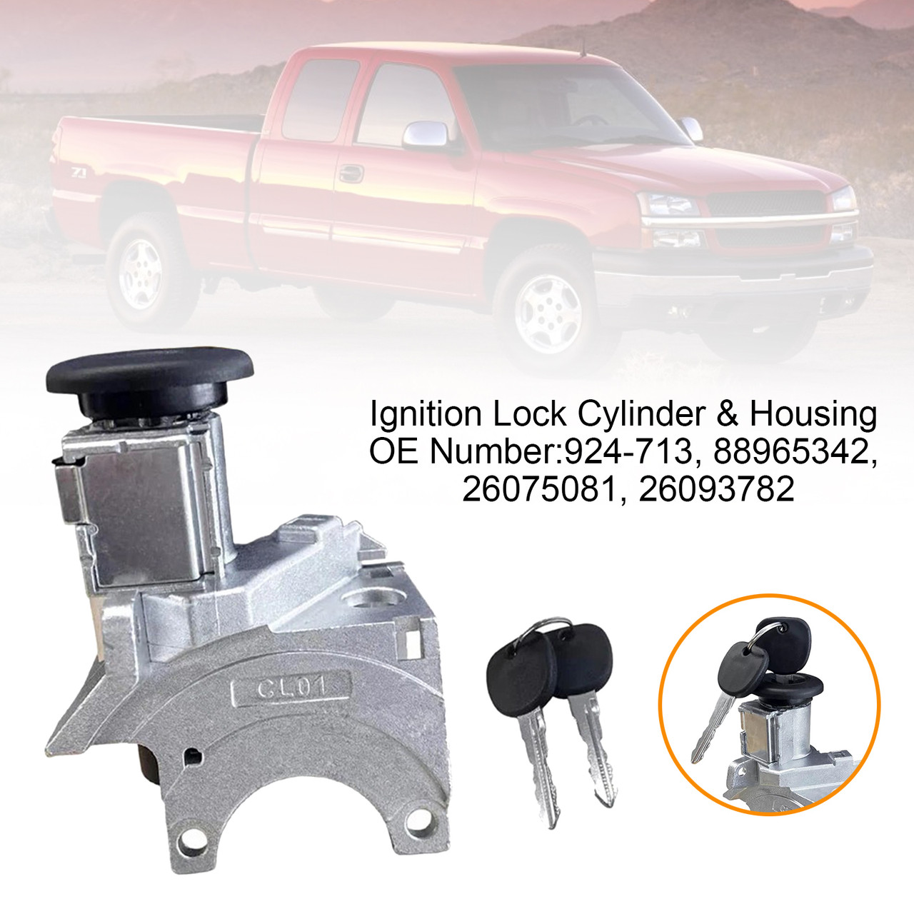 2001-2007 CHEVY Avalanche Blazer?Silverado Suburban Tahoe Ignition Lock Cylinder & Housing Generic