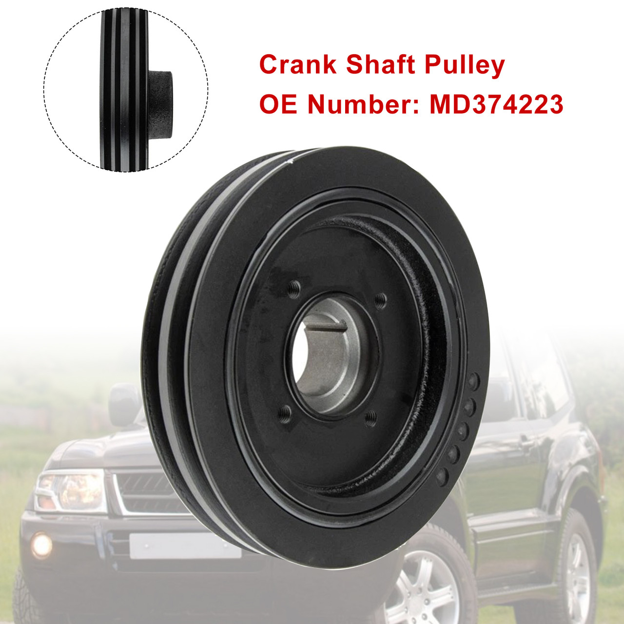 Mitsubishi L200 Shogun Sport 2.5 TD 4D56 Diesel Crank Shaft Pulley MD374223 Generic