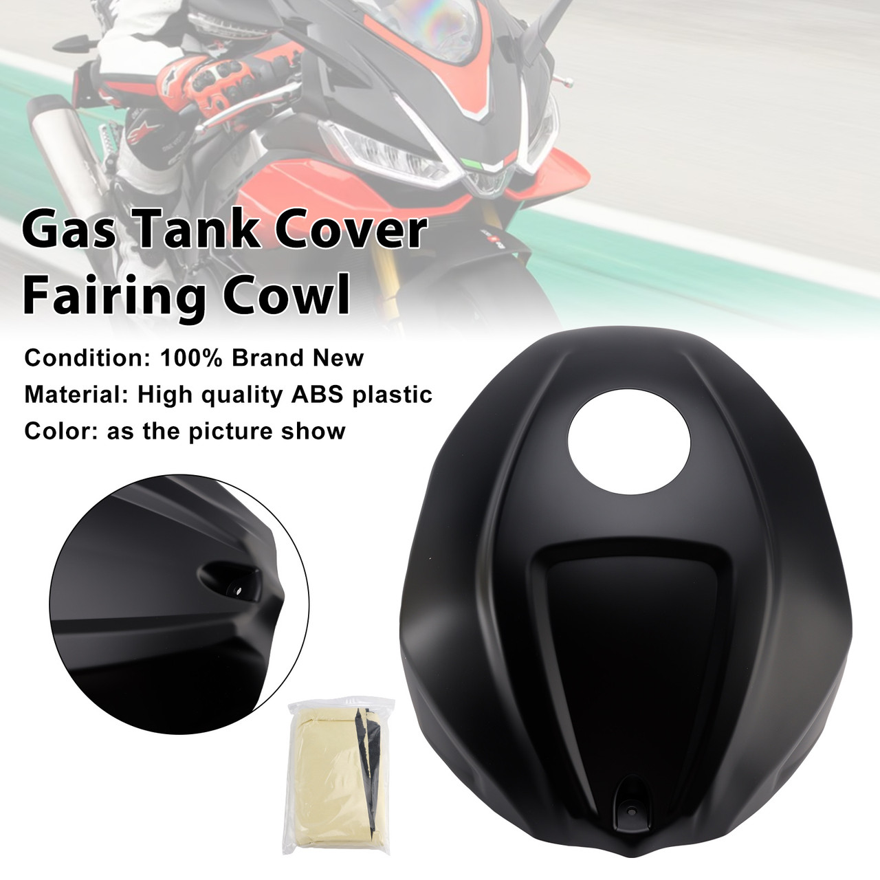 2021-2024 Aprilia RSV4 Gas Tank Cover Fairing Cowl Black Generic 2021-2024 Aprilia RSV4 Gas Tank Cover Fairing Cowl Black Generic