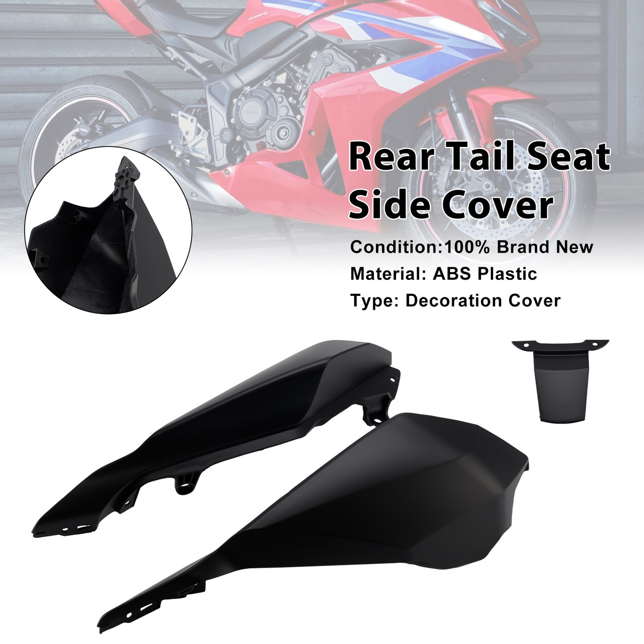 2024-2025 Honda CBR650R CB650R Rear Tail Seat Side Cover Black Generic 2024-2025 Honda CBR650R CB650R Rear Tail Seat Side Cover Black Generic