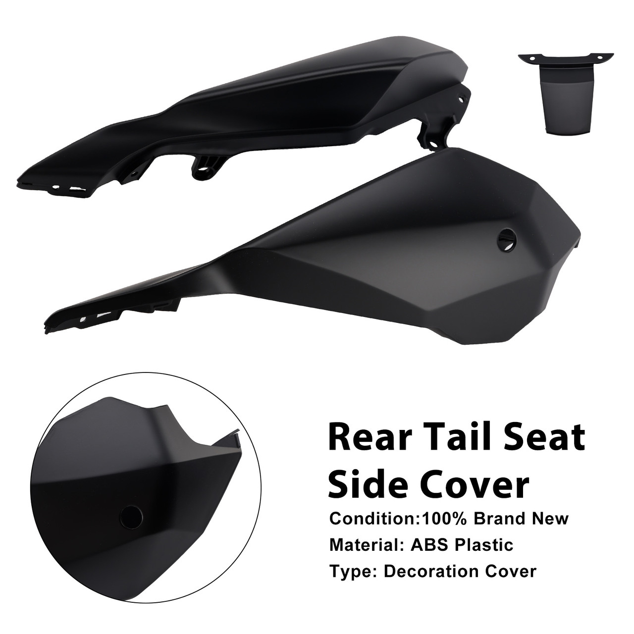 2024-2025 Honda CBR650R CB650R Rear Tail Seat Side Cover Black Generic 2024-2025 Honda CBR650R CB650R Rear Tail Seat Side Cover Black Generic