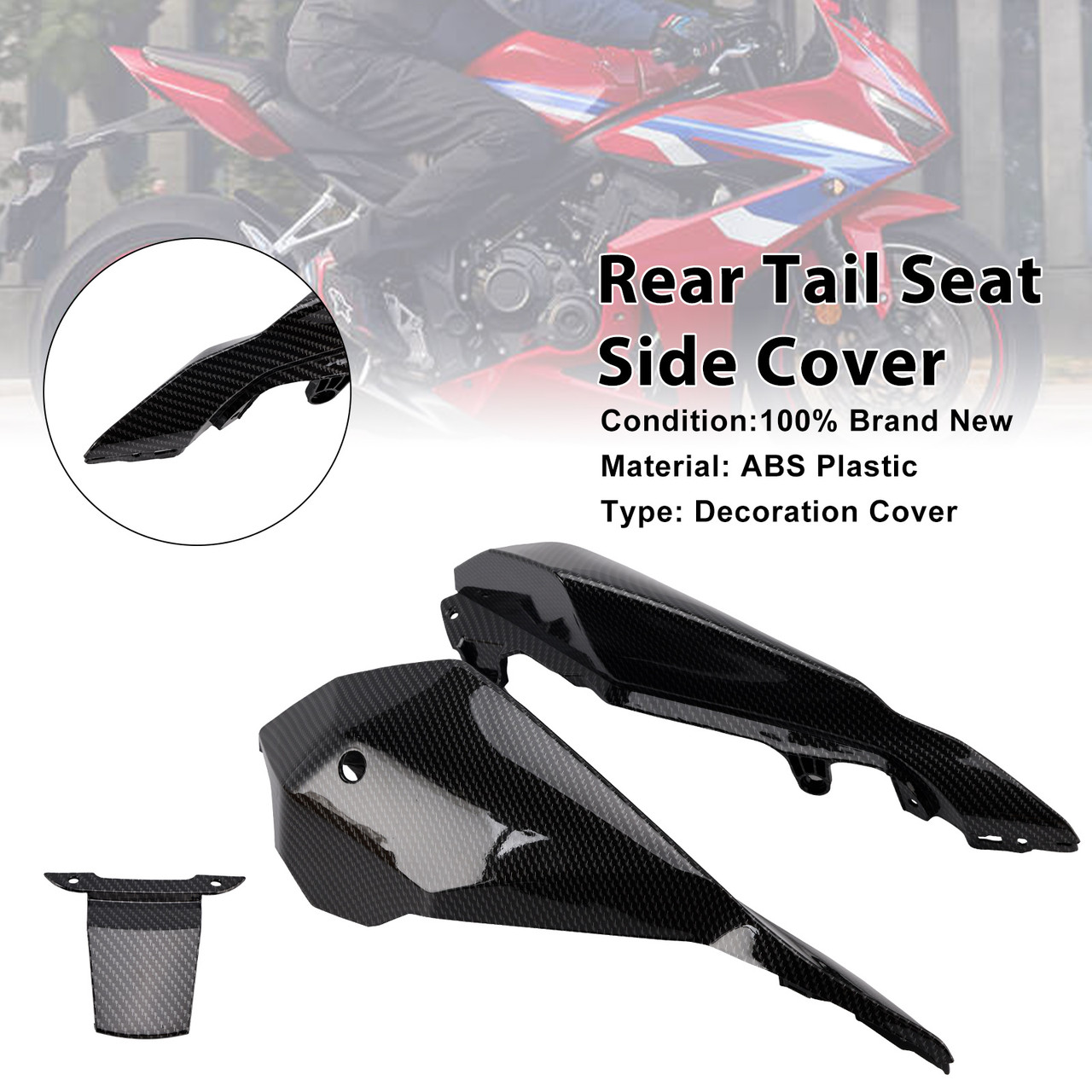 2024-2025 Honda CBR650R CB650R Rear Tail Seat Side Cover Carbon Generic 2024-2025 Honda CBR650R CB650R Rear Tail Seat Side Cover Carbon Generic