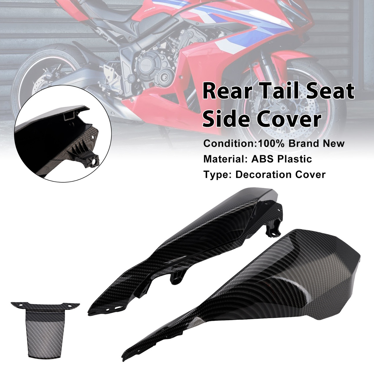 2024-2025 Honda CBR650R CB650R Rear Tail Seat Side Cover Carbon Generic 2024-2025 Honda CBR650R CB650R Rear Tail Seat Side Cover Carbon Generic