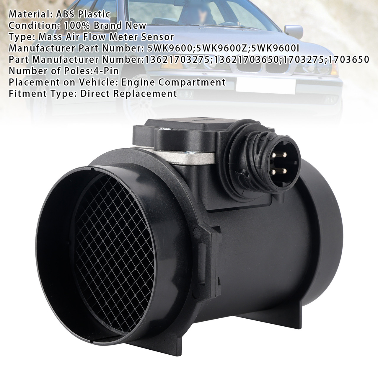 1990-2000 BMW 3 Series E36 Mass Air Flow Meter Sensor 0280218165 Generic 1990-2000 BMW 3 Series E36 Mass Air Flow Meter Sensor 0280218165 Generic