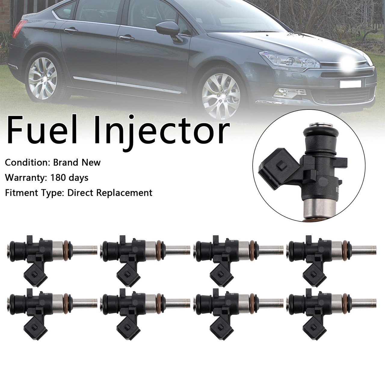 2004-2012 Peugeot 407/ Coupe/ SW 607 8X Fuel Injector 0280158040 Generic