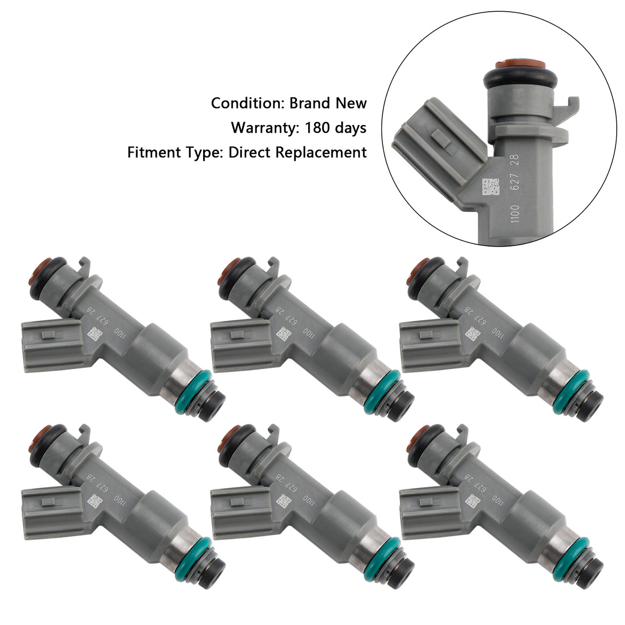2005-2008 Acura RL 6X Fuel Injector 16450-RJA-A01 Generic