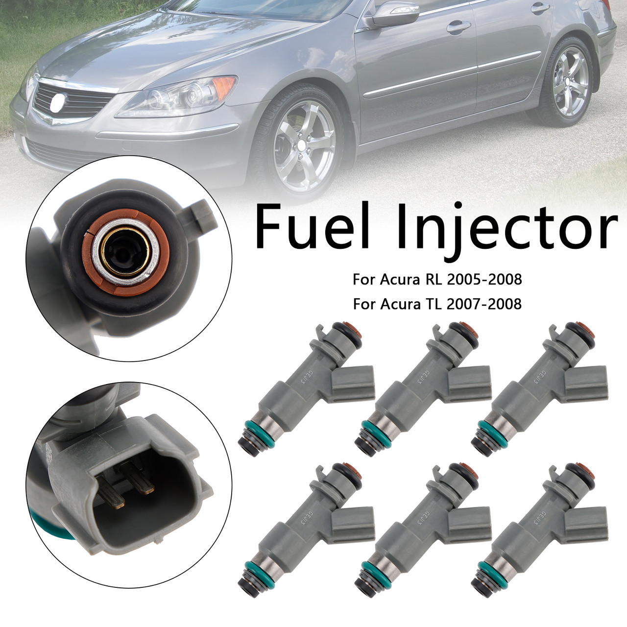 2007-2008 Acura TL 6X Fuel Injector 16450-RJA-A01 Generic