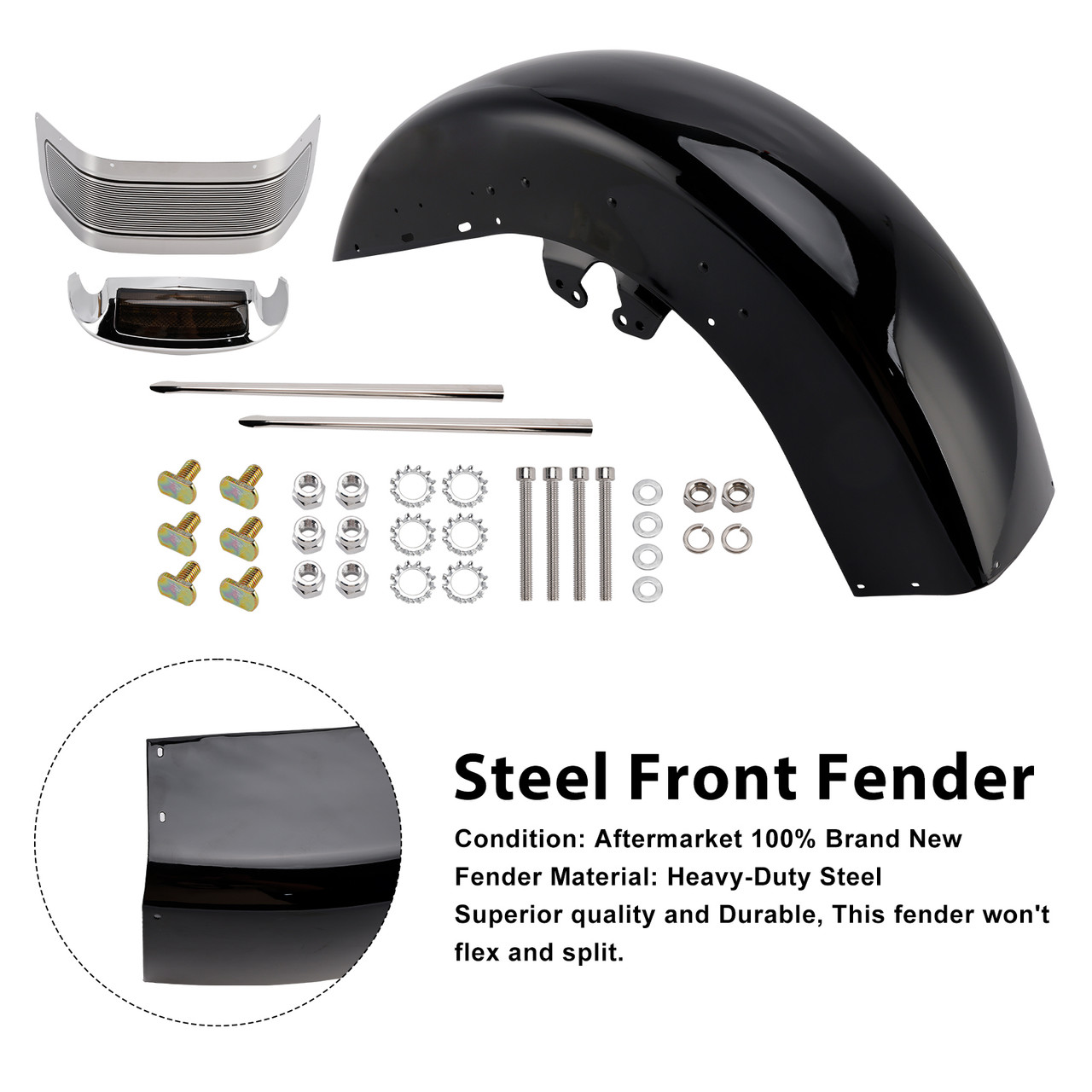 2014- later Harley-Davidson Tri Glide Ultra Classic - FLHTCUTG Steel Front Fender Smoke Generic