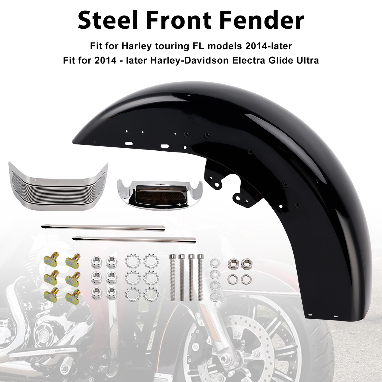 2015- later Harley-Davidson Ultra Limited Low-FLHTKL Steel Front Fender Smoke Generic