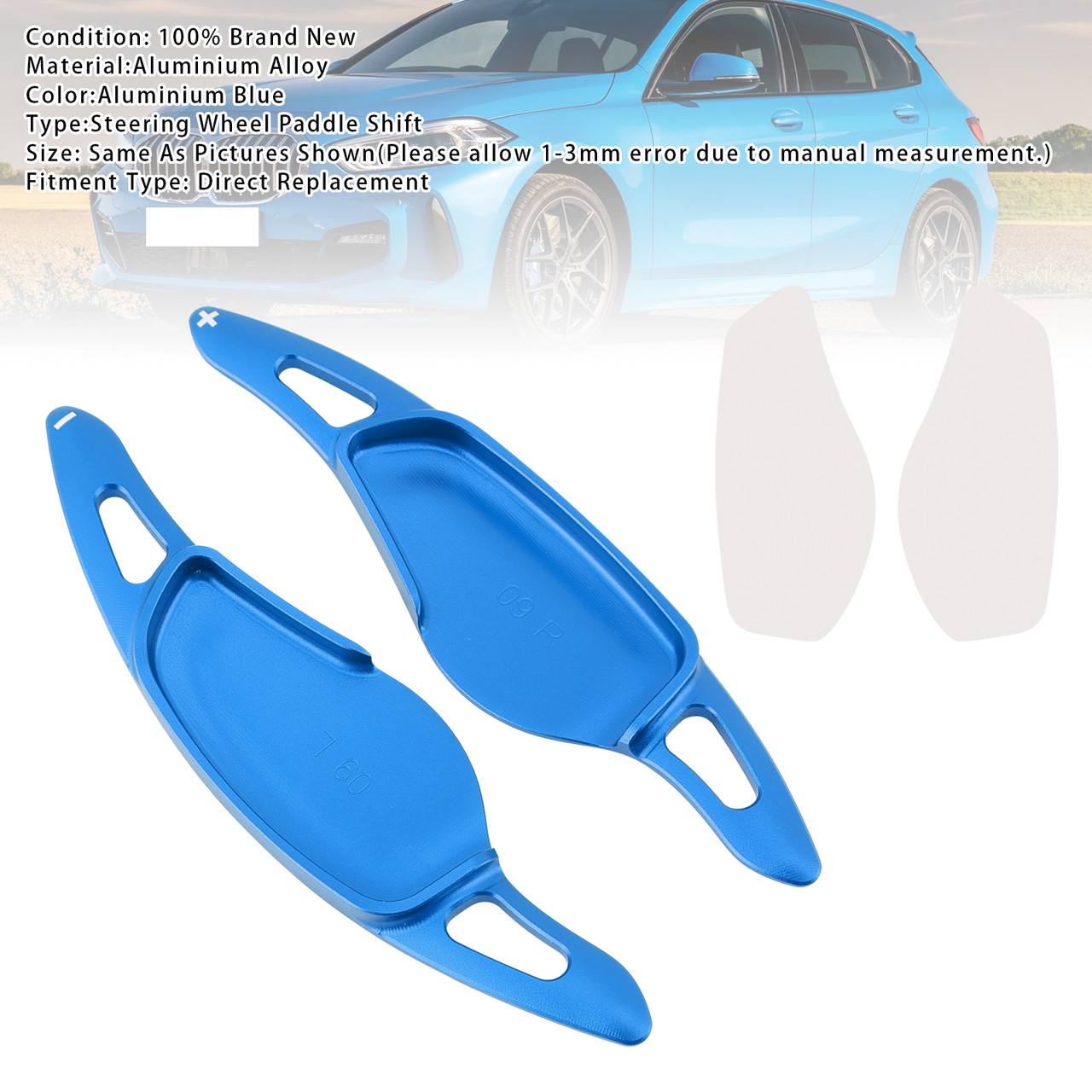 2018-2025 BMW M5 M8 X5M X3M Z4 Steering Wheel Paddle Shifter Extensions Aluminium Blue Generic 2018-2025 BMW M5 M8 X5M X3M Z4 Steering Wheel Paddle Shifter Extensions Aluminium Blue Generic