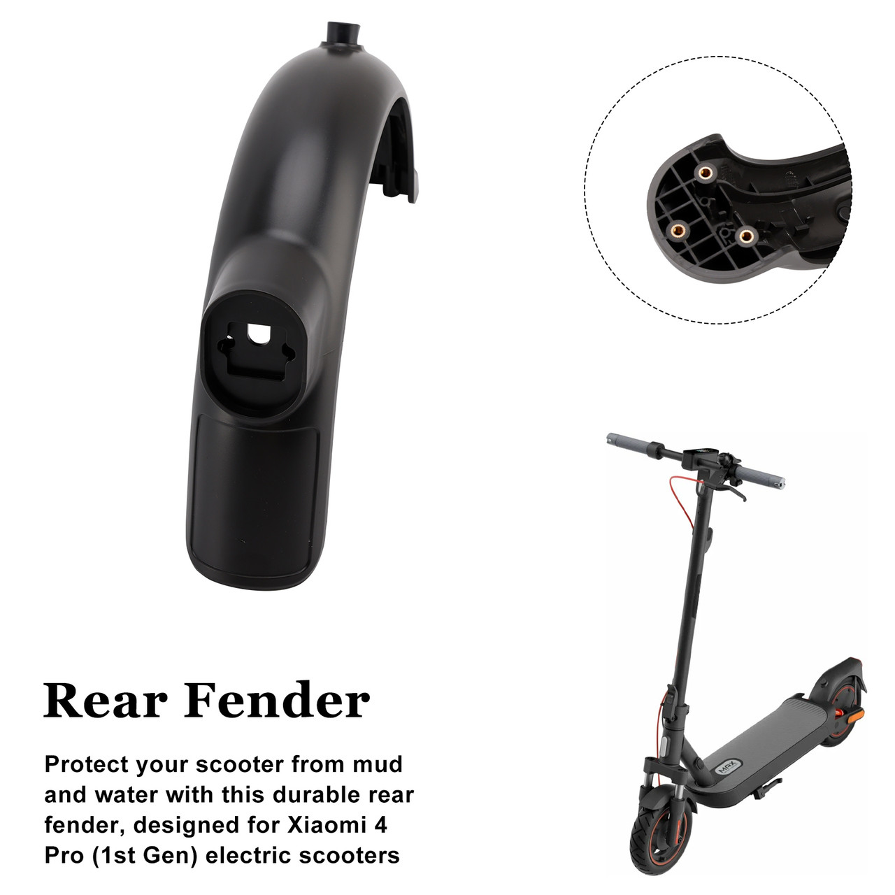 Rear Fenders Compatible with Xiaomi 4 Pro(1st Gen) E-Scooter Rear Fenders Compatible with Xiaomi 4 Pro(1st Gen) E-Scooter
