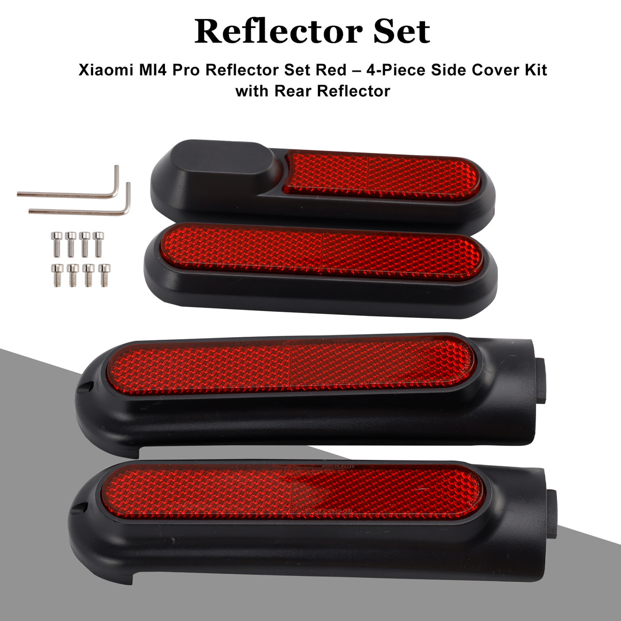 Set of 4 Scooter Side Covers with Rear Reflector for Xiaomi 4 Pro(1st Gen) Red Set of 4 Scooter Side Covers with Rear Reflector for Xiaomi 4 Pro(1st Gen) Red