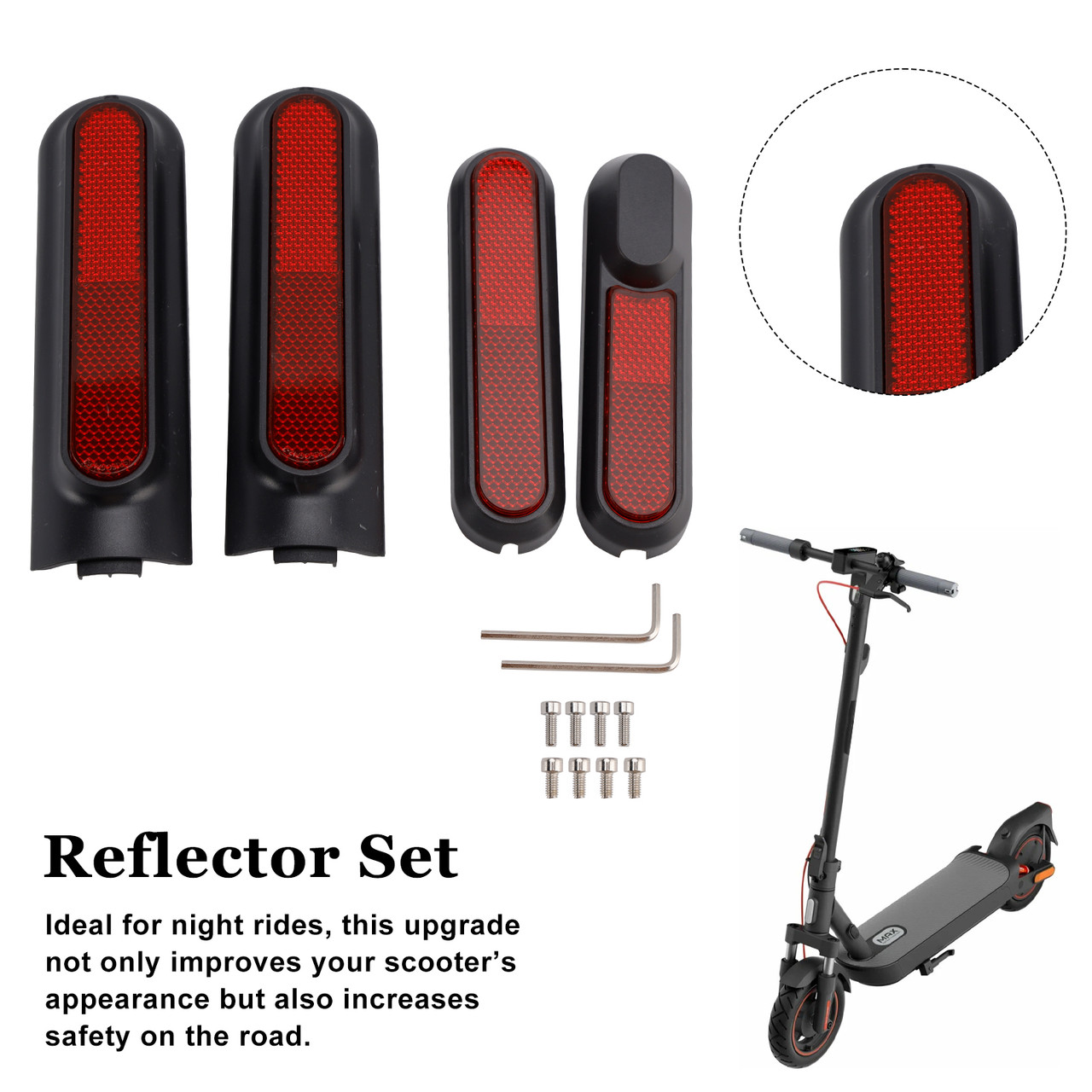 Set of 4 Scooter Side Covers with Rear Reflector for Xiaomi 4 Pro(1st Gen) Red Set of 4 Scooter Side Covers with Rear Reflector for Xiaomi 4 Pro(1st Gen) Red