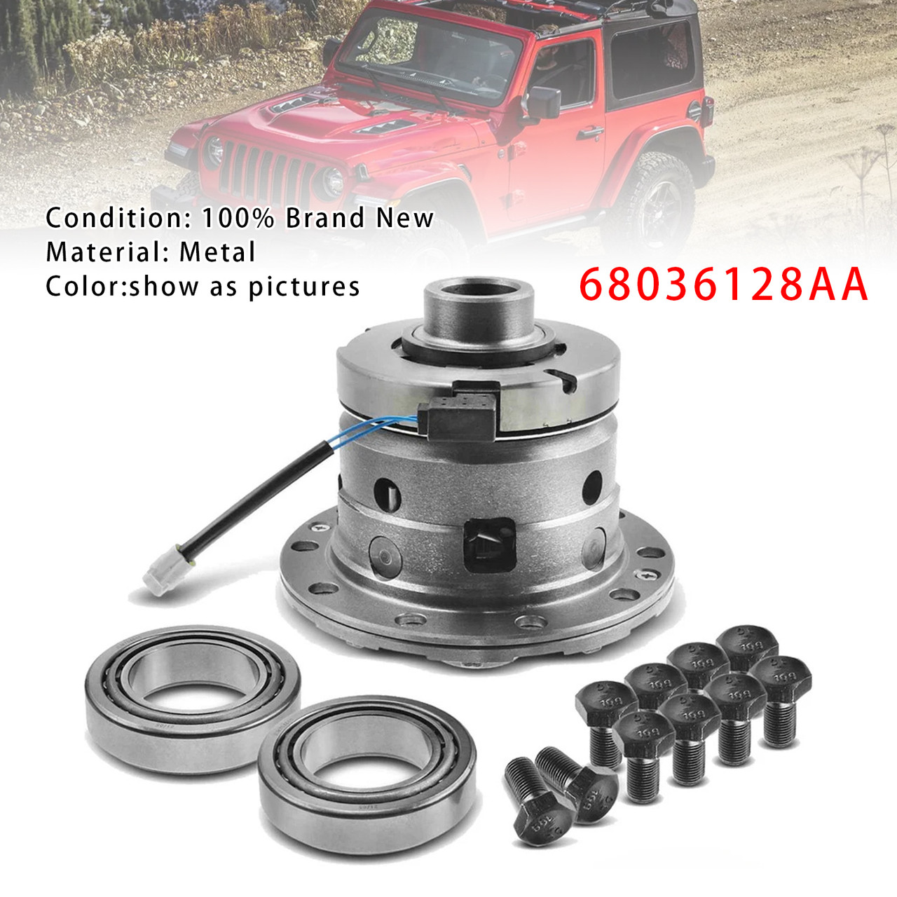 2012-2018 Jeep Wrangler V6 3.6L Rear with Dana 44 Axle Rear Differential Case w/ Locker Kit 68036128AA Generic