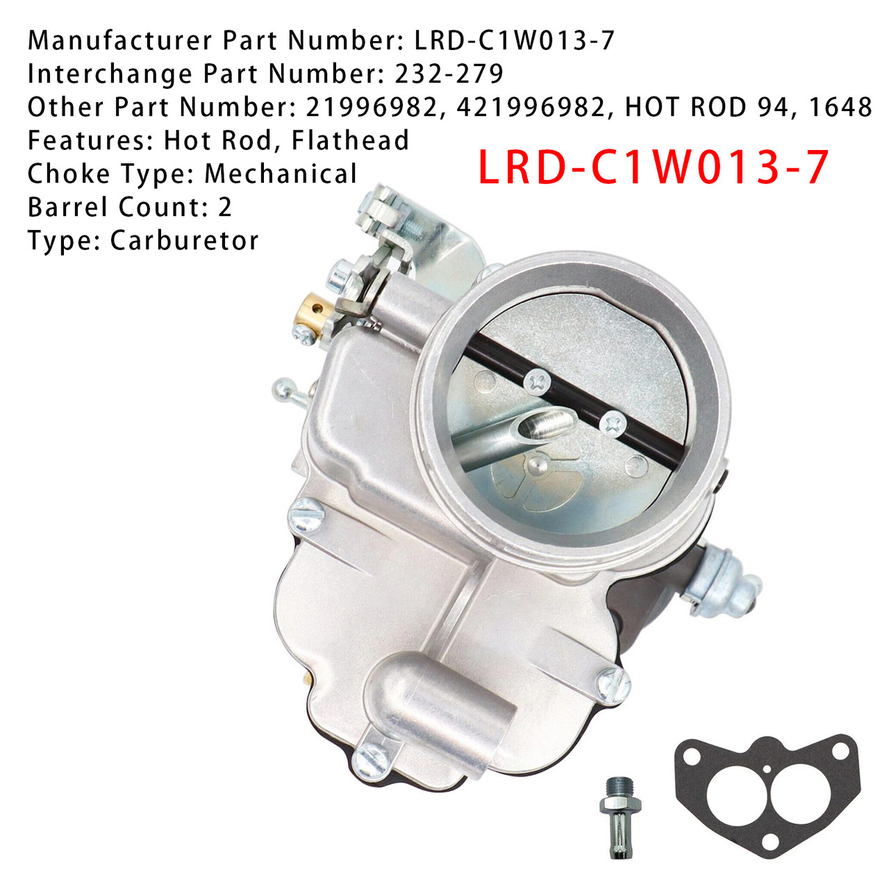 1939-1953 Ford F1 Mercury Cars with a Flat Carburetor LRD-C1W013-7 232-279 Generic