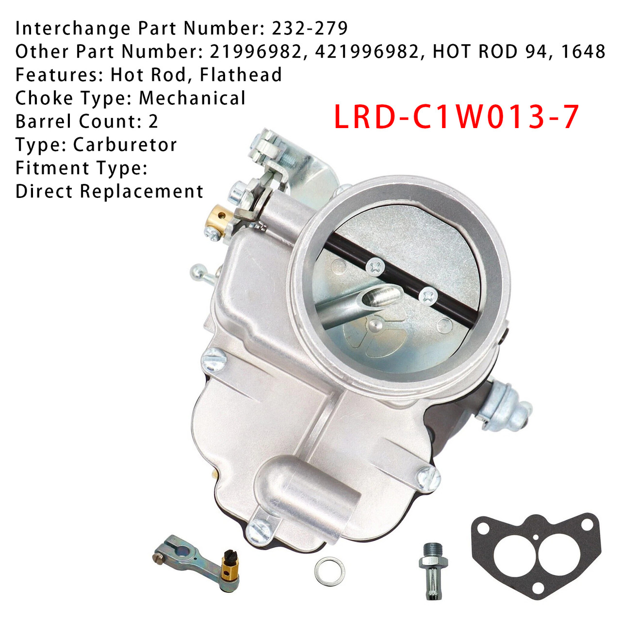 1939-1953 Ford F1 Mercury Cars with a Flat Carburetor LRD-C1W013-7 232-279 Generic