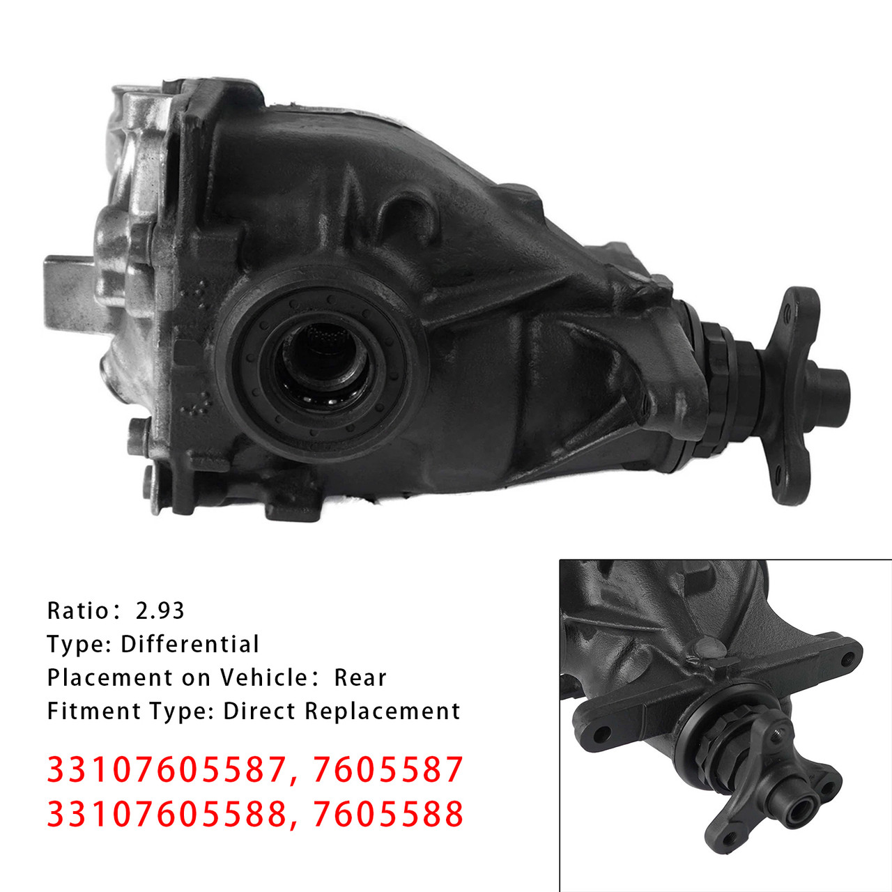 BMW 1 Series F20 F21 116d ed Rear Differential 2.93 Ratio 33107605587 Generic