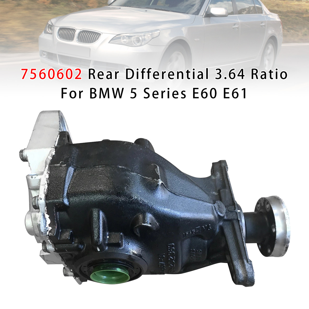 BMW 5 Series E60 E61 Rear Differential 3.64 Ratio 7560602 Generic