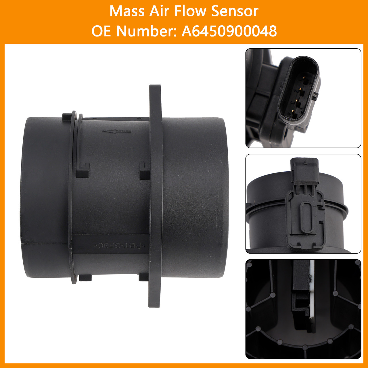 Mercedes W205 W246 Vito W447 Sprinter B906 Mass Air Flow Sensor A6450900048 5WK98101 Generic Mercedes W205 W246 Vito W447 Sprinter B906 Mass Air Flow Sensor A6450900048 5WK98101 Generic