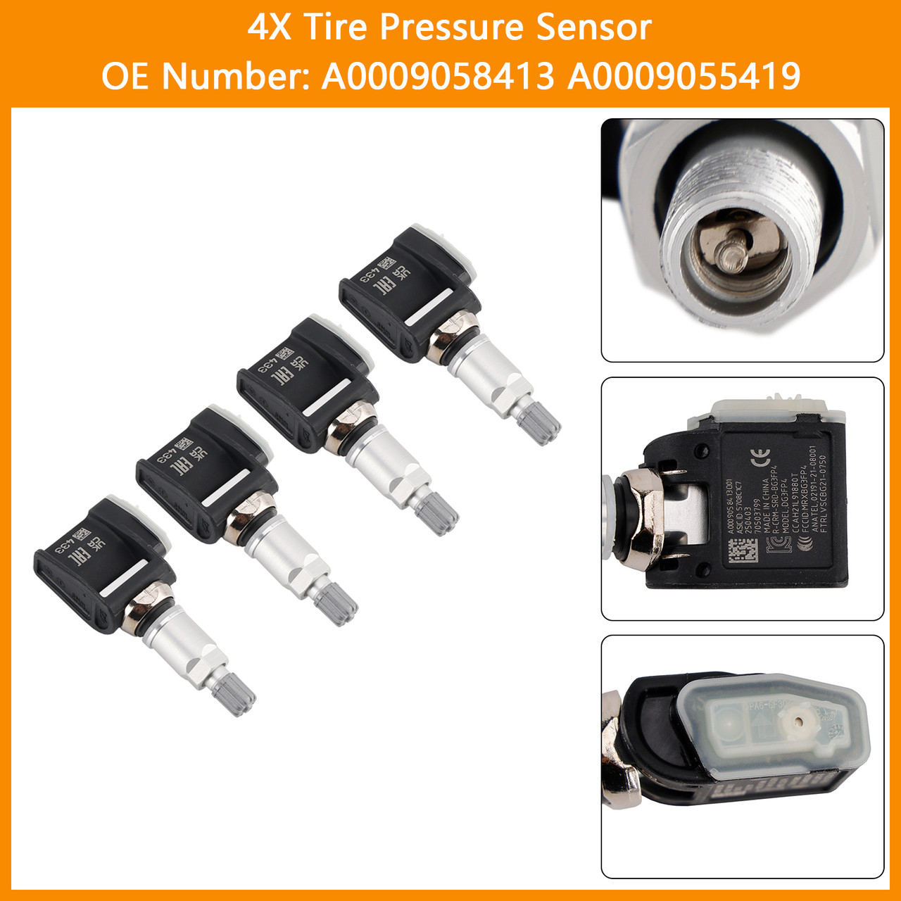 2022- Mercedes Benz GLC X254 C254 SL R232 4*Tire Pressure Sensor A0009058413 A0009055419 Generic 2022- Mercedes Benz GLC X254 C254 SL R232 4*Tire Pressure Sensor A0009058413 A0009055419 Generic