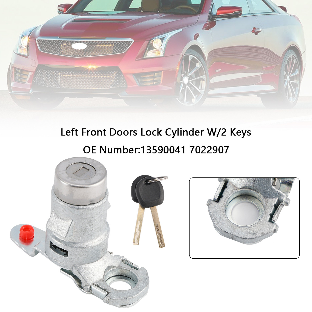 2015-2023 Chevy Blazer Camaro Colorado Single Door Lock Cylinder W/2 Keys 13590041 7022907 Generic